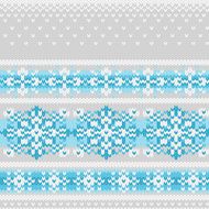 Vector seamless knitted pattern with snowflakes N3