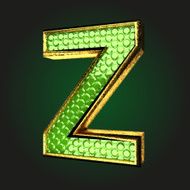 z green letter with gold