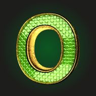 o green letter with gold