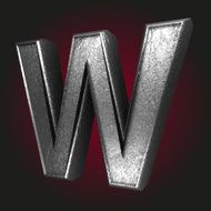 w metal letter