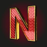n red letter with gold