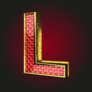 l red letter with gold