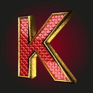 k red letter with gold