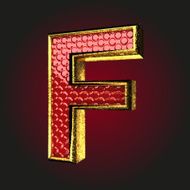 f red letter with gold