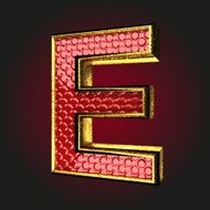 e red letter with gold
