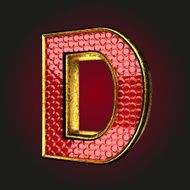 d red letter with gold
