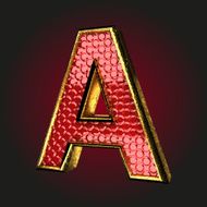 red letter with gold a