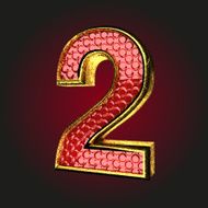 2 red letter with gold