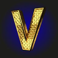 v golden letter