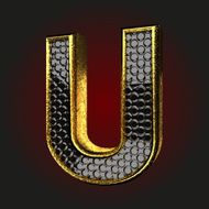 u black letter with gold