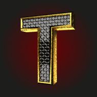 t black letter with gold