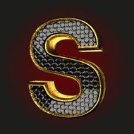 s black letter with gold