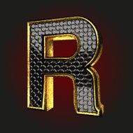 r black letter with gold