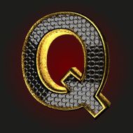 q black letter with gold