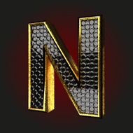 n black letter with gold