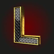 l black letter with gold