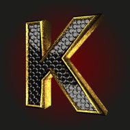k black letter with gold