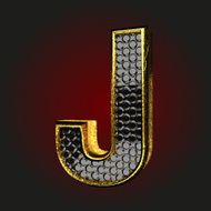 j black letter with gold