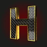 h black letter with gold