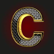 c black letter with gold