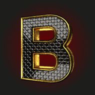 b black letter with gold
