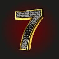 7 black letter with gold