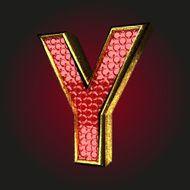 y red letter with gold