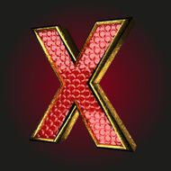 x red letter with gold