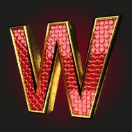 w red letter with gold
