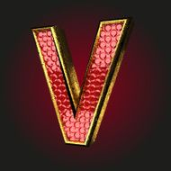v red letter with gold