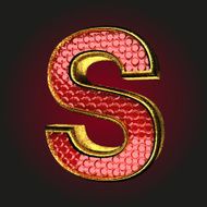 s red letter with gold