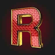 r red letter with gold