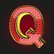 q red letter with gold
