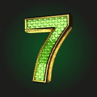 7 green letter with gold