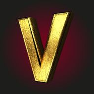 v letter of gold
