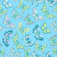 seamless pattern with decorative butterflies N23