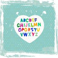 alphabet from A to Z on blue grunge background Vector