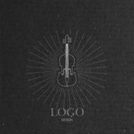 vector illustration with the violin on cardboard texture music