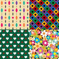 Seamless patterns Set 3 Abstract colorful N2