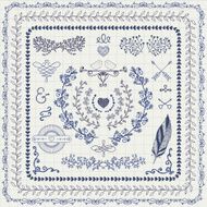 Vector Hand Drawn Floral Frames Borders Wreaths N2