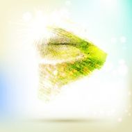 Abstract summer grass watercolor triangle with lights