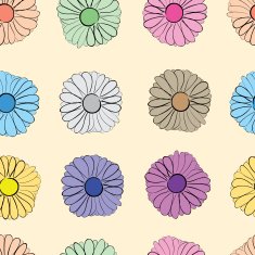 Seamless multi-colored camomiles N2