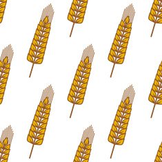 Wheat ears with ripe grains seamless pattern N2
