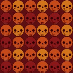 Seamless Skull Pattern red-orange N2