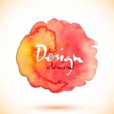 Red watercolor isolated vector stain