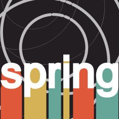 Vector card with print and sign spring