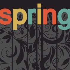 Vector card with print and sign spring N4
