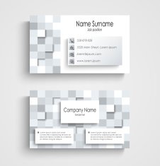 Modern business card with abstract square template
