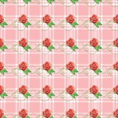 Vector seamless background with red roses N2