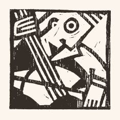 Linocut geometric character- 08